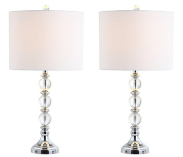Paul 26" Crystal/Metal LED Table Lamp - JONATHAN Y